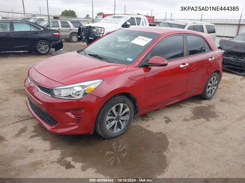 2022 Kia Rio 5-Door S VIN: 3KPA25AD1NE444385 Lot: 40598442