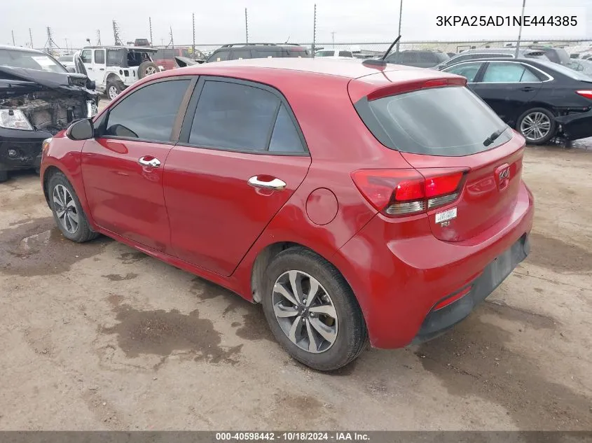 2022 Kia Rio 5-Door S VIN: 3KPA25AD1NE444385 Lot: 40598442