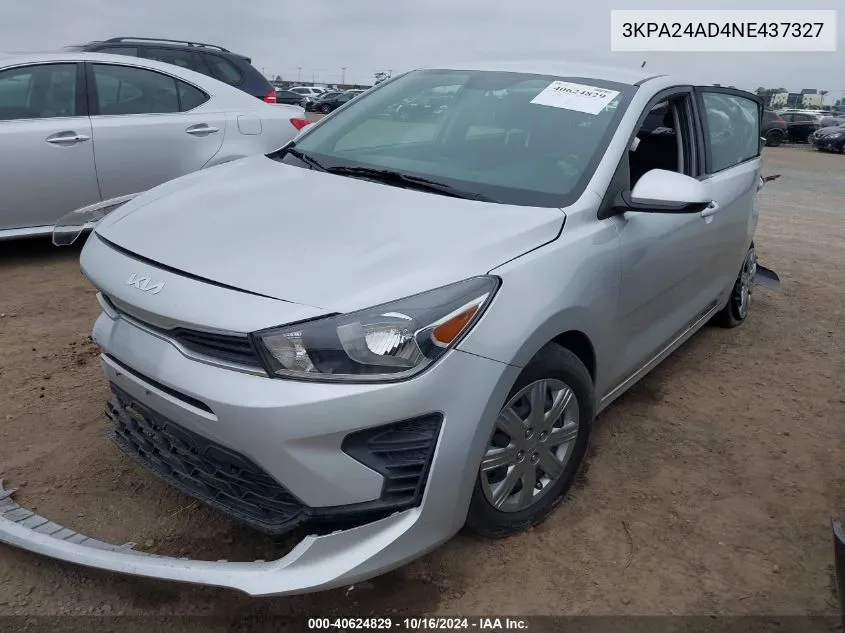 2022 Kia Rio S VIN: 3KPA24AD4NE437327 Lot: 40624829