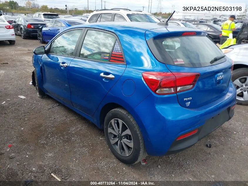 2022 Kia Rio 5-Door S VIN: 3KPA25AD2NE503198 Lot: 40773264