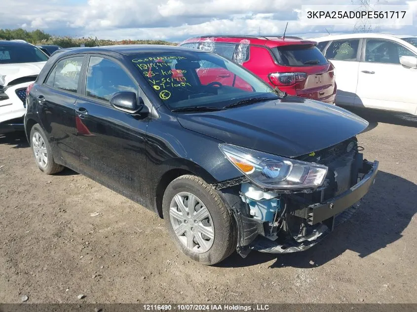 2023 Kia Rio 5-Door VIN: 3KPA25AD0PE561717 Lot: 12116490