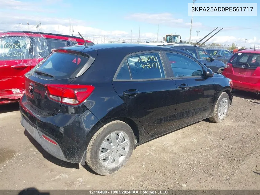 2023 Kia Rio 5-Door VIN: 3KPA25AD0PE561717 Lot: 12116490