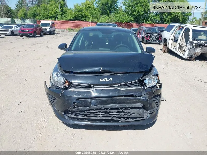 2023 Kia Rio S VIN: 3KPA24AD4PE567224 Lot: 39548255