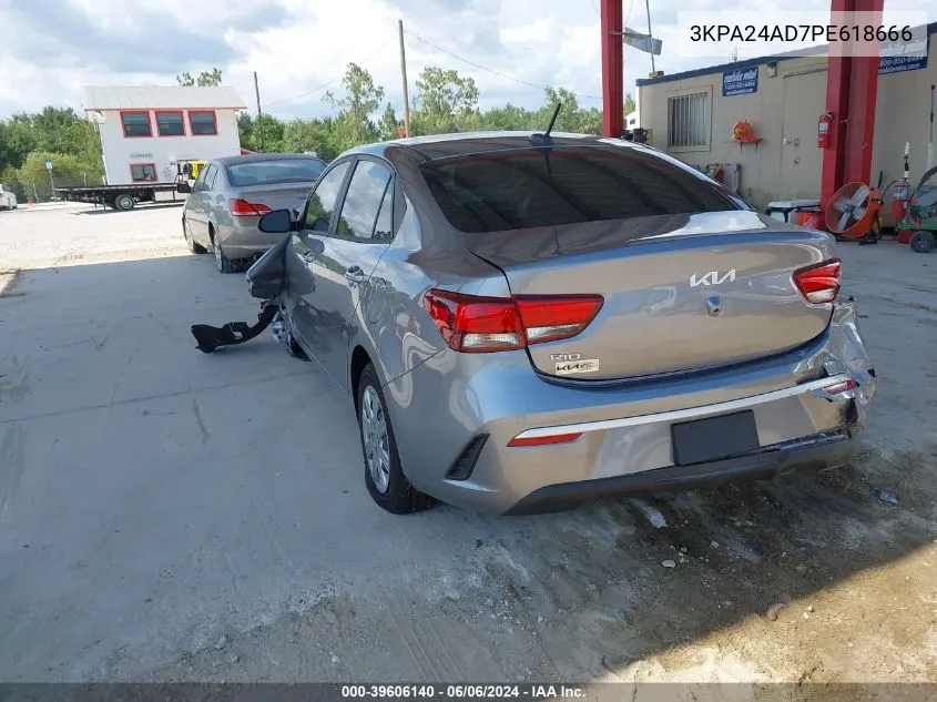 2023 Kia Rio S VIN: 3KPA24AD7PE618666 Lot: 39606140