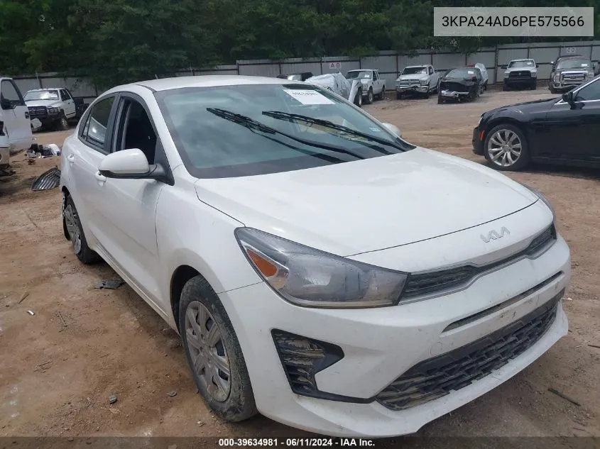 2023 Kia Rio Lx VIN: 3KPA24AD6PE575566 Lot: 39634981