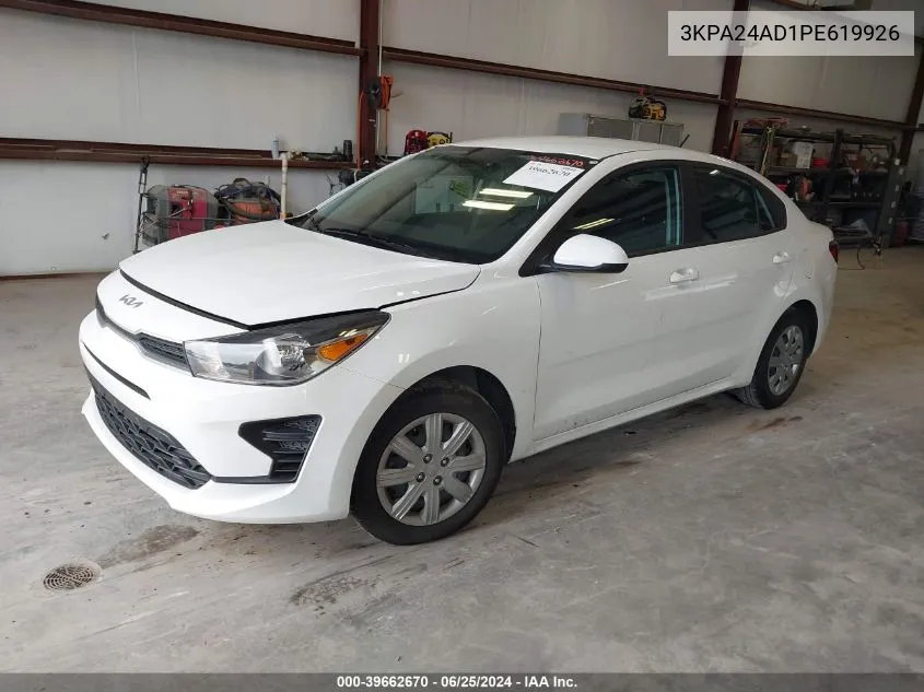 2023 Kia Rio S VIN: 3KPA24AD1PE619926 Lot: 39662670