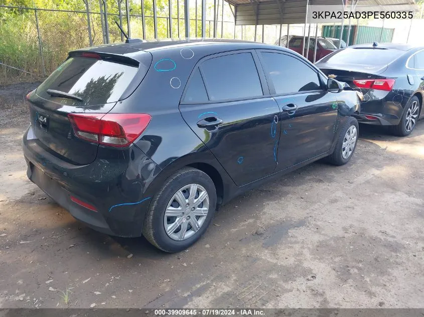 2023 Kia Rio 5-Door S VIN: 3KPA25AD3PE560335 Lot: 39909645