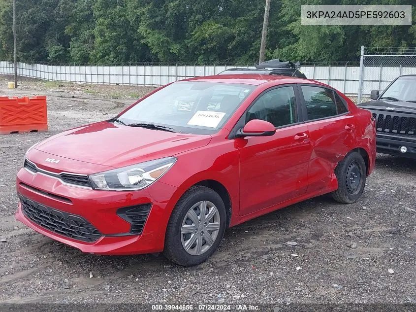 2023 Kia Rio S VIN: 3KPA24AD5PE592603 Lot: 39944656