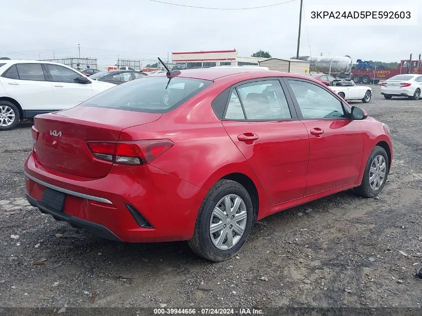 2023 Kia Rio S VIN: 3KPA24AD5PE592603 Lot: 39944656