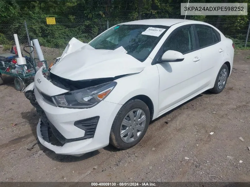 2023 Kia Rio S VIN: 3KPA24ADXPE598252 Lot: 40009130