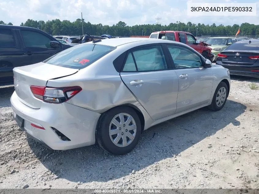 2023 Kia Rio Lx VIN: 3KPA24AD1PE590332 Lot: 40009371