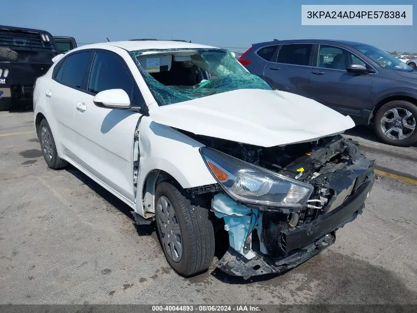 2023 Kia Rio S VIN: 3KPA24AD4PE578384 Lot: 40044893