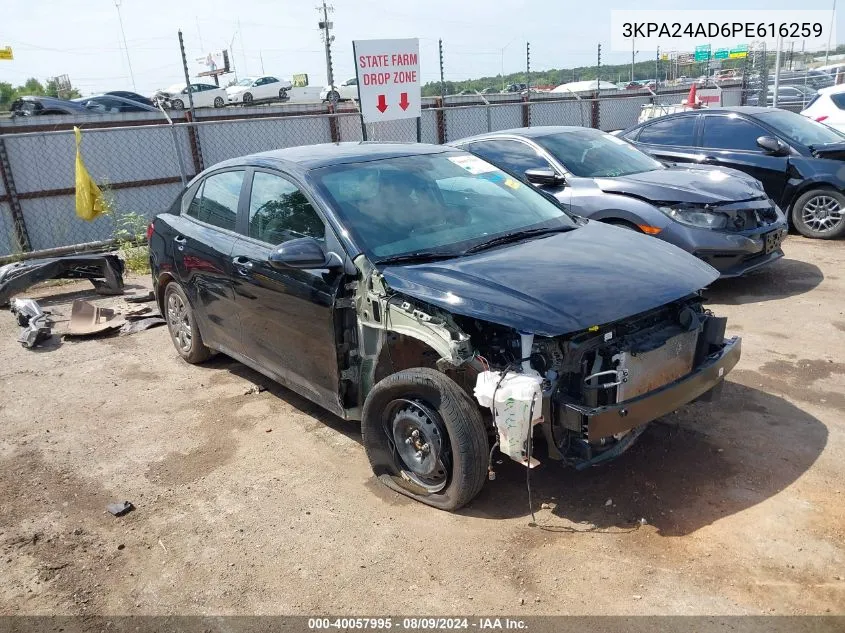 2023 Kia Rio Lx VIN: 3KPA24AD6PE616259 Lot: 40057995