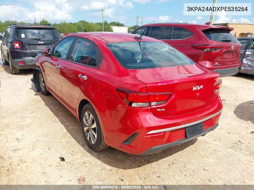 2023 Kia Rio S VIN: 3KPA24ADXPE535264 Lot: 40065074