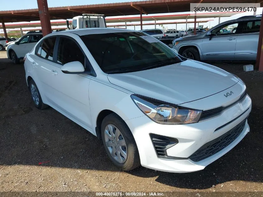 2023 Kia Rio S VIN: 3KPA24ADXPE596470 Lot: 40075275