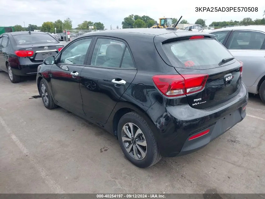 2023 Kia Rio 5-Door S VIN: 3KPA25AD3PE570508 Lot: 40254197