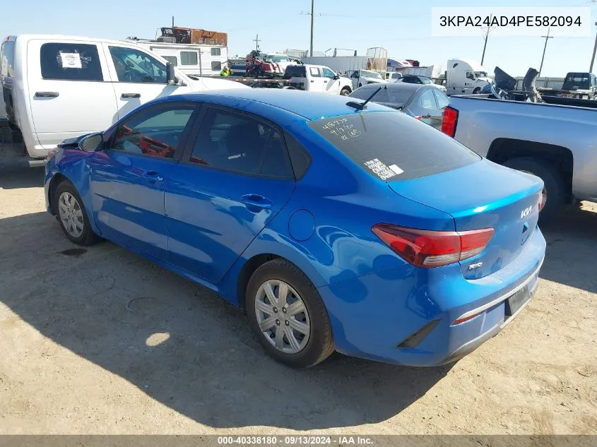 2023 Kia Rio Lx/S VIN: 3KPA24AD4PE582094 Lot: 40338180