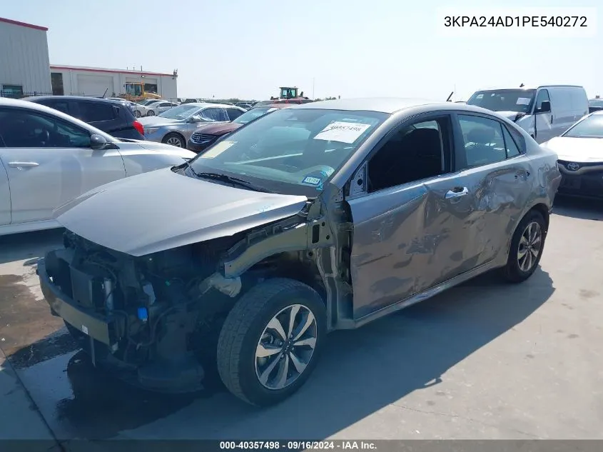 2023 Kia Rio Lx/S VIN: 3KPA24AD1PE540272 Lot: 40357498