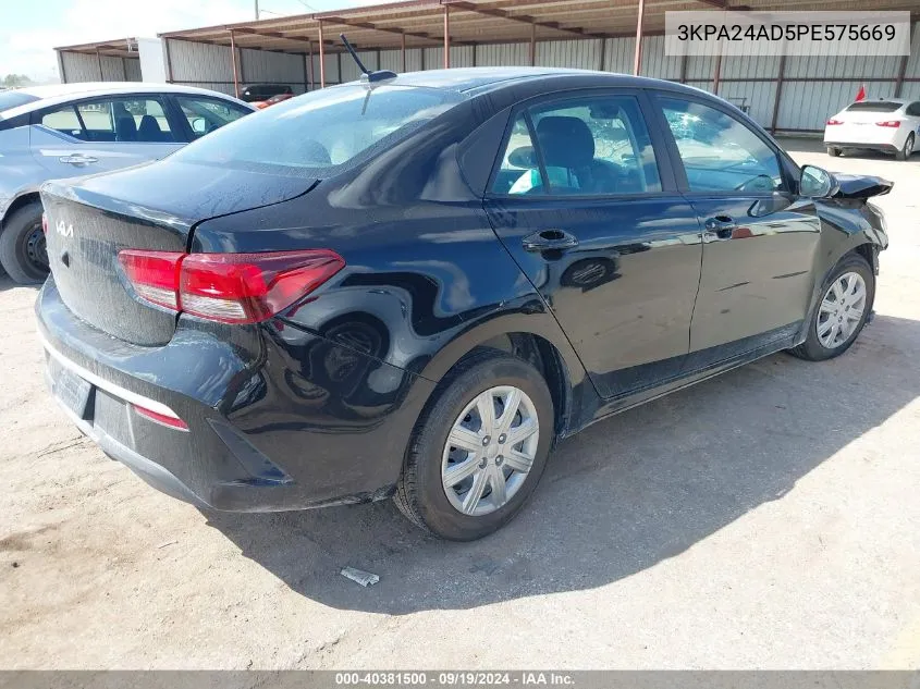 2023 Kia Rio Lx VIN: 3KPA24AD5PE575669 Lot: 40381500