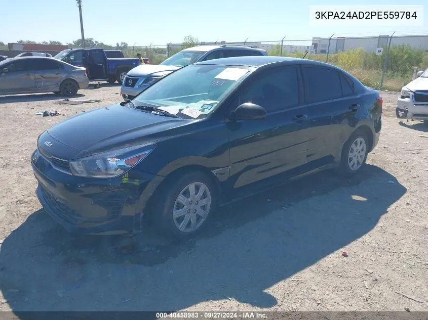 2023 Kia Rio Lx VIN: 3KPA24AD2PE559784 Lot: 40458983