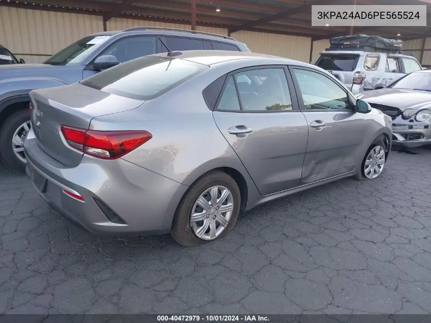 2023 Kia Rio Lx/S VIN: 3KPA24AD6PE565524 Lot: 40472979