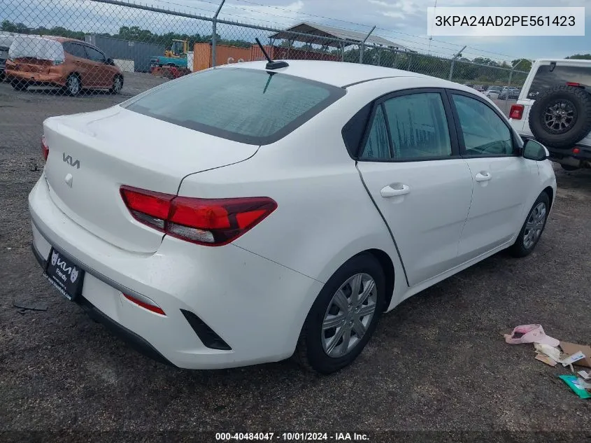 2023 Kia Rio Lx/S VIN: 3KPA24AD2PE561423 Lot: 40484047