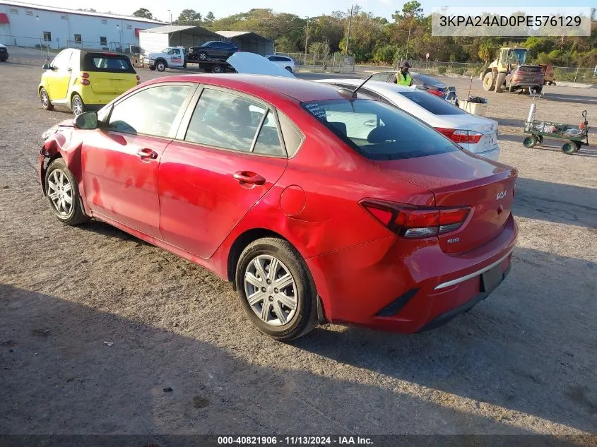 2023 Kia Rio S VIN: 3KPA24AD0PE576129 Lot: 40821906