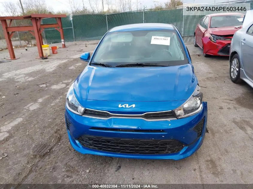 2023 Kia Rio S VIN: 3KPA24AD6PE603446 Lot: 40832384