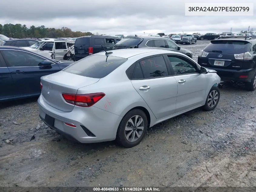 2023 Kia Rio S VIN: 3KPA24AD7PE520799 Lot: 40849633