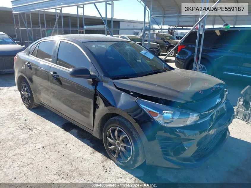 2023 Kia Rio Lx VIN: 3KPA24AD6PE559187 Lot: 40864643