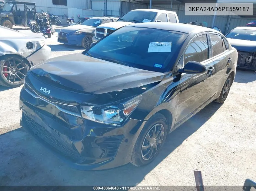 2023 Kia Rio Lx VIN: 3KPA24AD6PE559187 Lot: 40864643