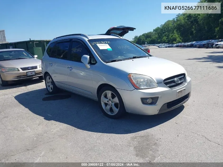 2007 Kia Rondo Ex V6 VIN: KNAFG526677111686 Lot: 39808122