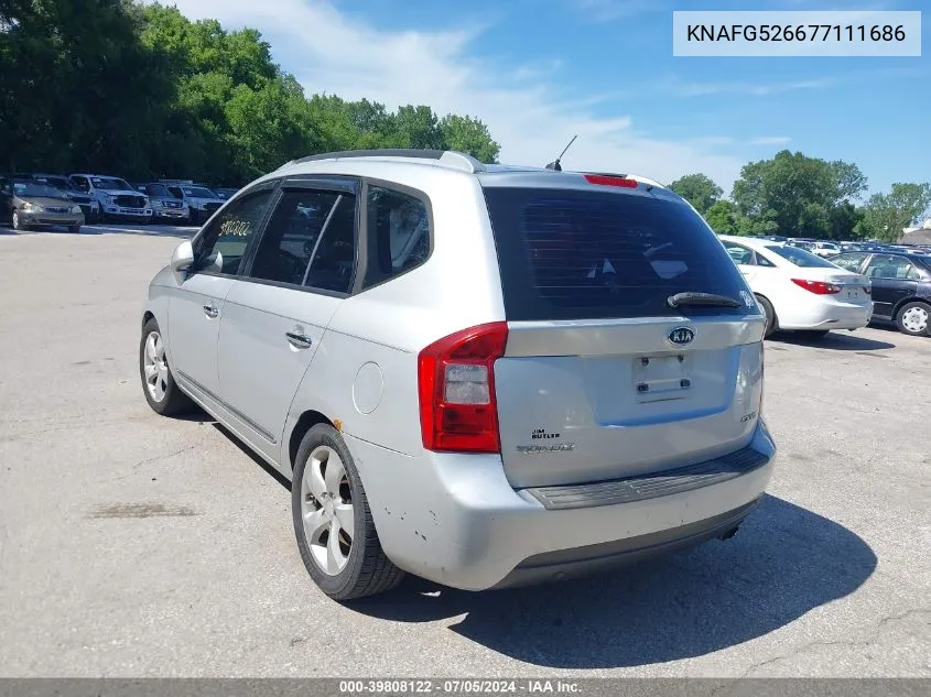 2007 Kia Rondo Ex V6 VIN: KNAFG526677111686 Lot: 39808122