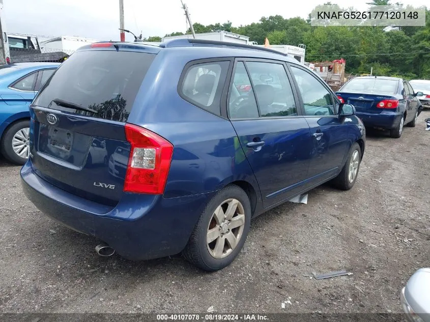 2007 Kia Rondo Lx V6 VIN: KNAFG526177120148 Lot: 40107078