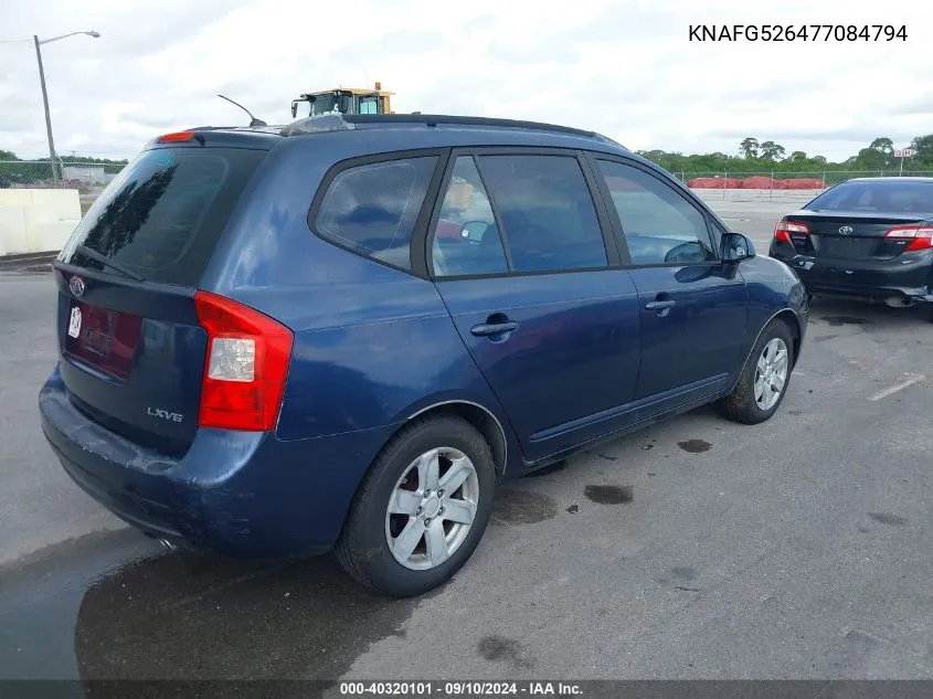 2007 Kia Rondo Lx V6 VIN: KNAFG526477084794 Lot: 40320101