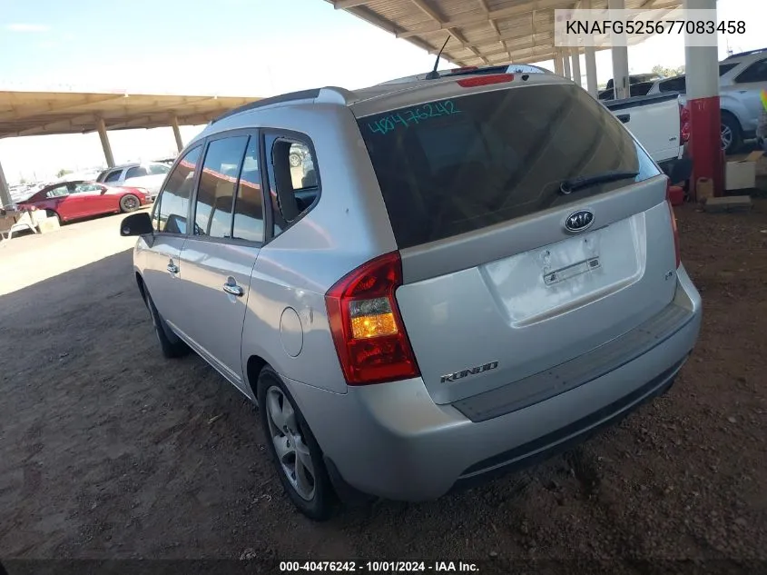 2007 Kia Rondo Ex VIN: KNAFG525677083458 Lot: 40476242