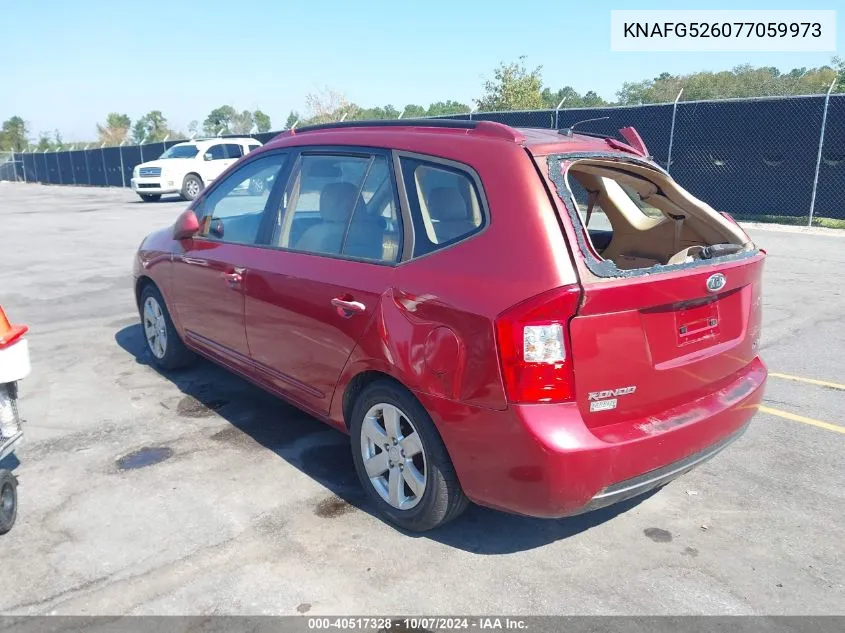 2007 Kia Rondo Lx V6 VIN: KNAFG526077059973 Lot: 40517328