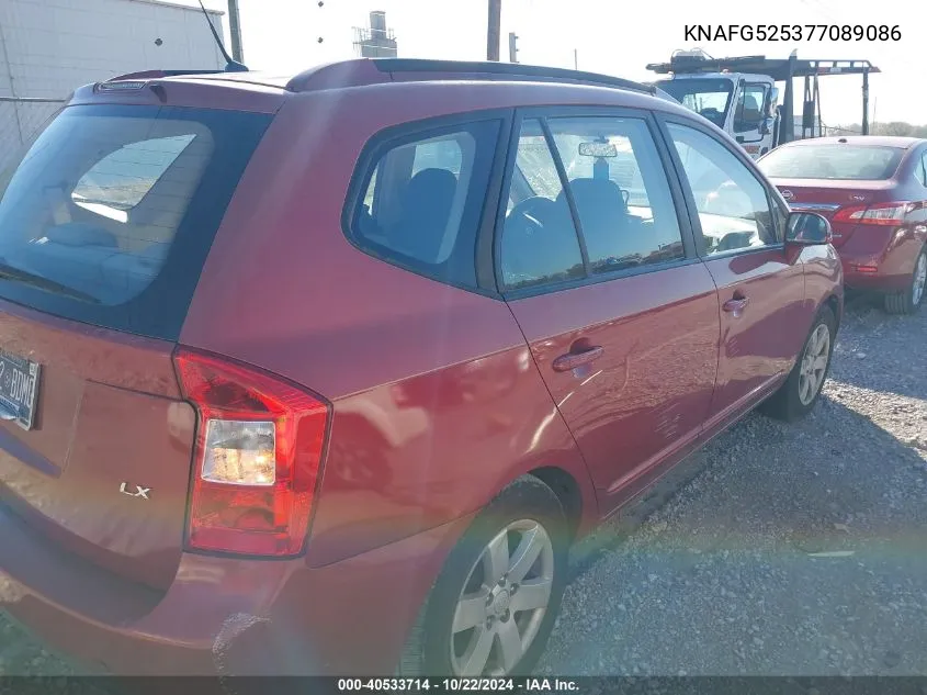 2007 Kia Rondo Lx VIN: KNAFG525377089086 Lot: 40533714