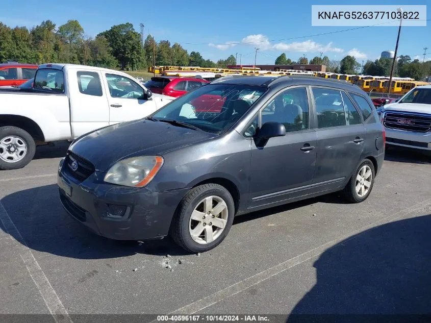 2007 Kia Rondo Lx V6 VIN: KNAFG526377103822 Lot: 40596167