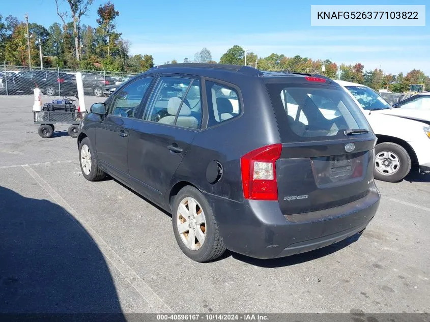 2007 Kia Rondo Lx V6 VIN: KNAFG526377103822 Lot: 40596167