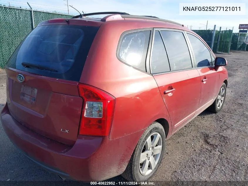 2007 Kia Rondo Lx VIN: KNAFG525277121011 Lot: 40822952