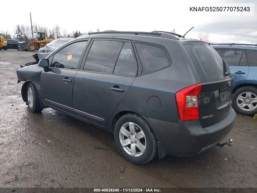 2007 Kia Rondo Lx VIN: KNAFG525077075243 Lot: 40839240