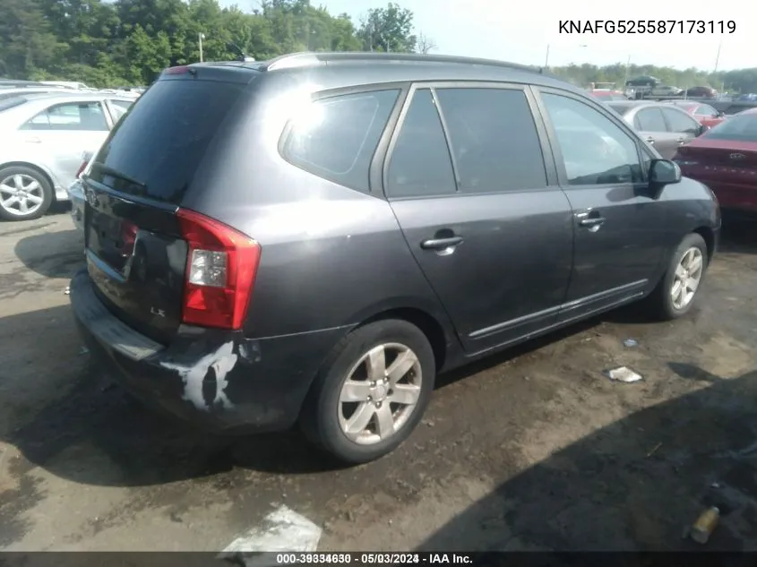 2008 Kia Rondo Lx VIN: KNAFG525587173119 Lot: 39334630