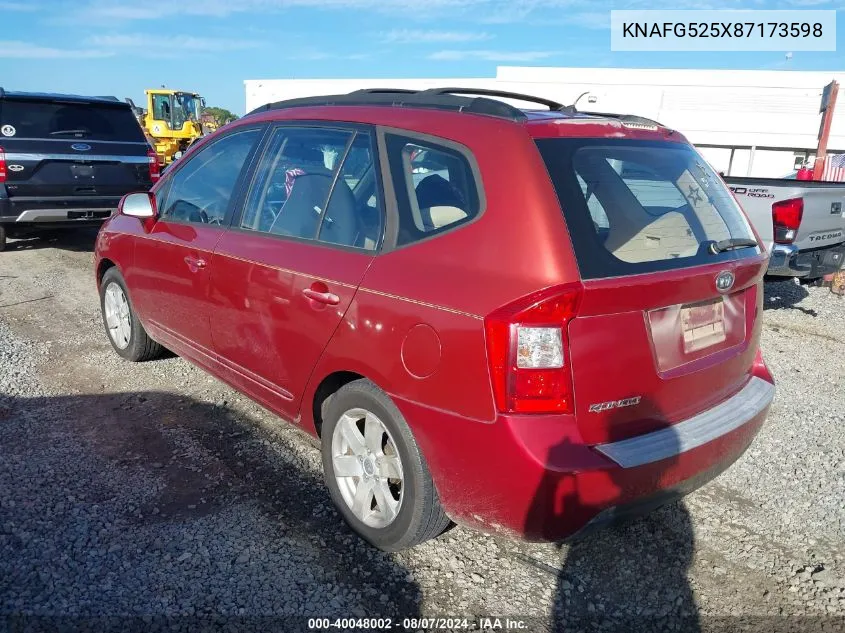 2008 Kia Rondo Lx VIN: KNAFG525X87173598 Lot: 40048002