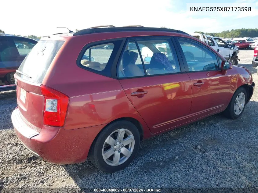 KNAFG525X87173598 2008 Kia Rondo Lx