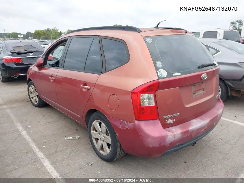 2008 Kia Rondo Lx V6 VIN: KNAFG526487132070 Lot: 40348352