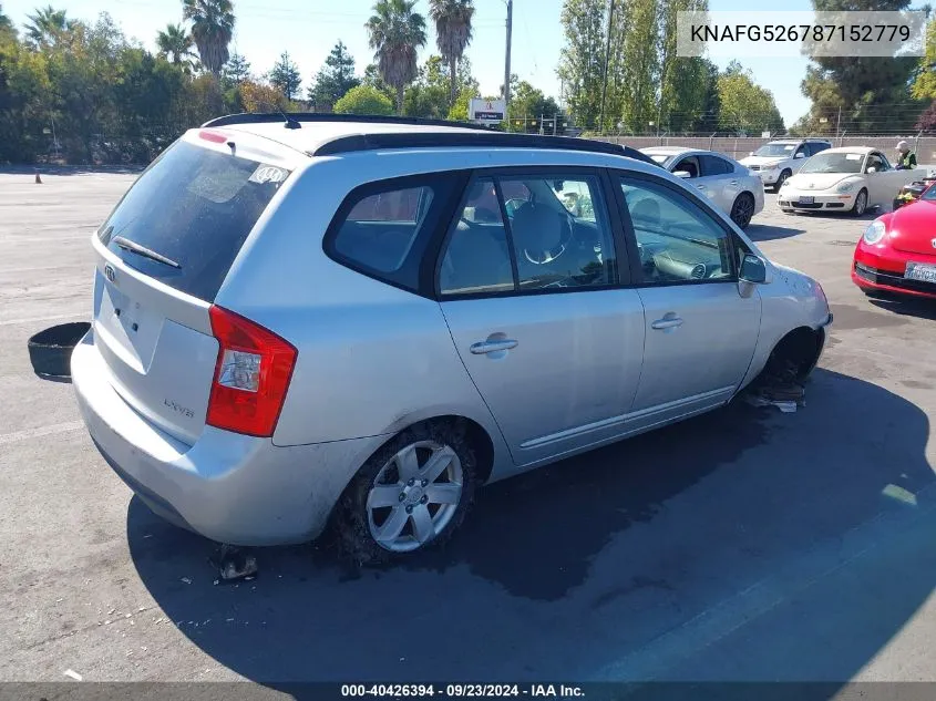 2008 Kia Rondo Lx V6 VIN: KNAFG526787152779 Lot: 40426394