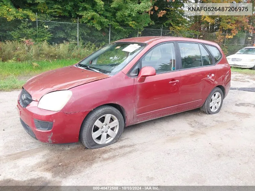 2008 Kia Rondo Lx V6 VIN: KNAFG526487206975 Lot: 40472588