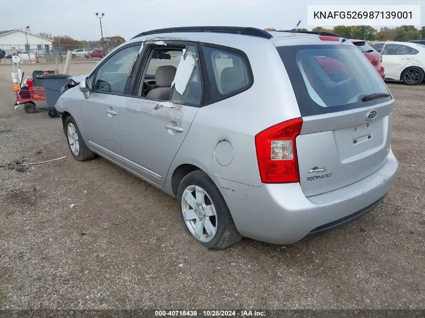 2008 Kia Rondo Lx V6 VIN: KNAFG526987139001 Lot: 40718438