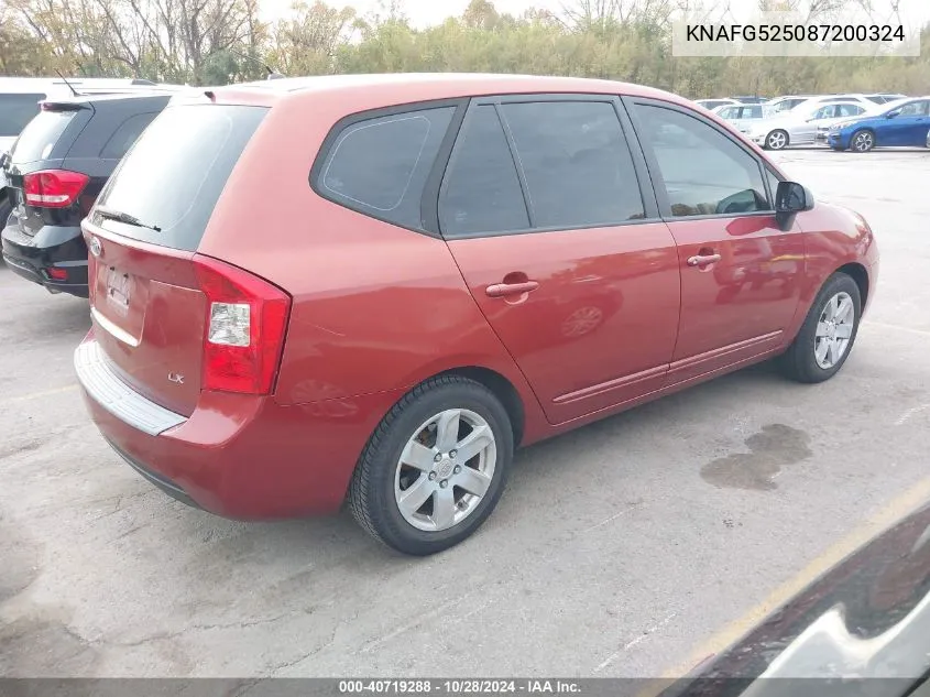 2008 Kia Rondo Lx Base VIN: KNAFG525087200324 Lot: 40719288